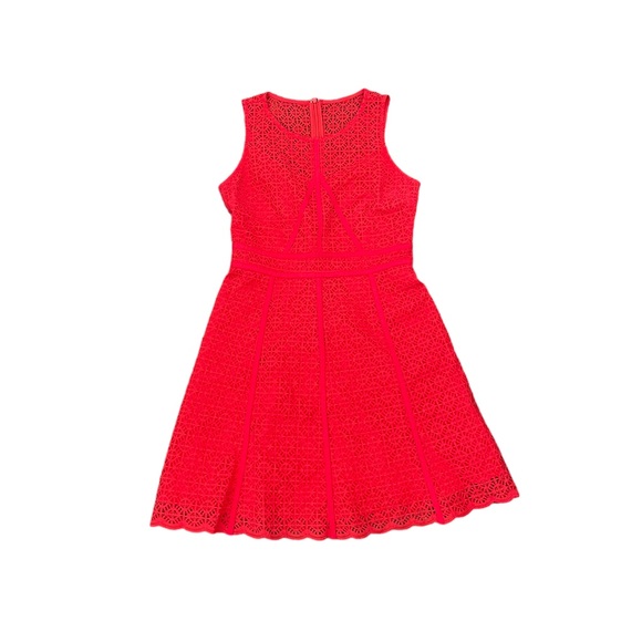 Skies are Blue sleeveless red lace aline summer party event dress size small - Picture 4 of 13